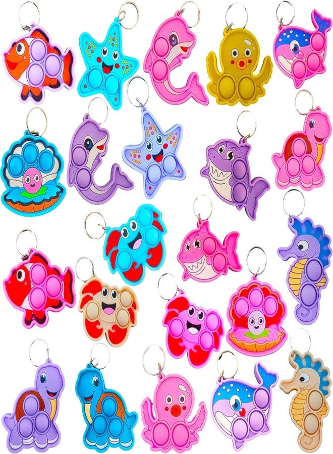 PSDFH 24 Packs Bulk Mini 10 designs Ocean Animal Classroom Students Prizes from Teacher,Sea Creature Birthday Party Favors Baby teething fidgets - Image 3